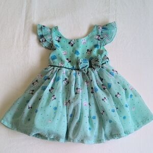 Disney Tsum Tsum Minnie Mouse Marie Sulley Chiffon Dress Mint Green 2T